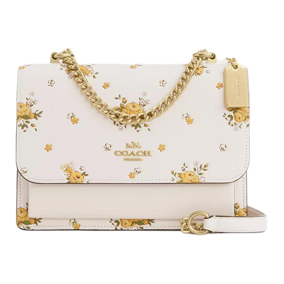 

COACH Гладкая кожаная сумка через плечо малая женская мел разноцветная