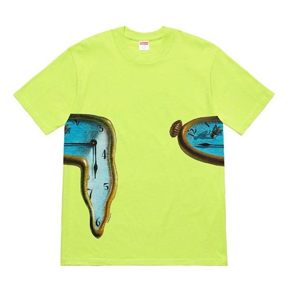 

Футболка ss19 the persistence of memory neongreen tee Supreme, красный