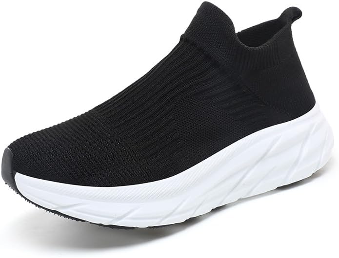 

Кроссовки-носки унисекс для ходьбы, бега и тенниса, комфортные, легкие, противоскользящие Biilyli, белый/черный