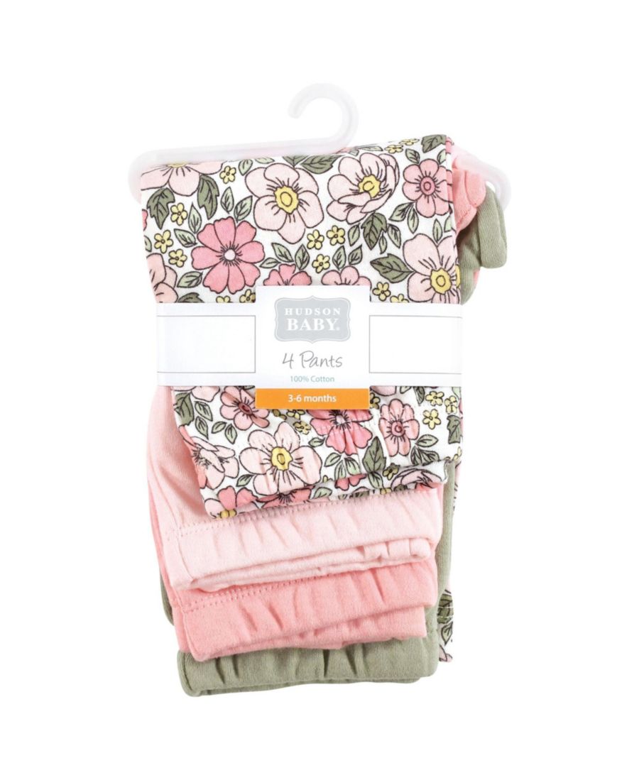 Хлопковые брюки и леггинсы, красивый цветочный принт Hudson Baby, Pink yellow pretty floral — фото 2