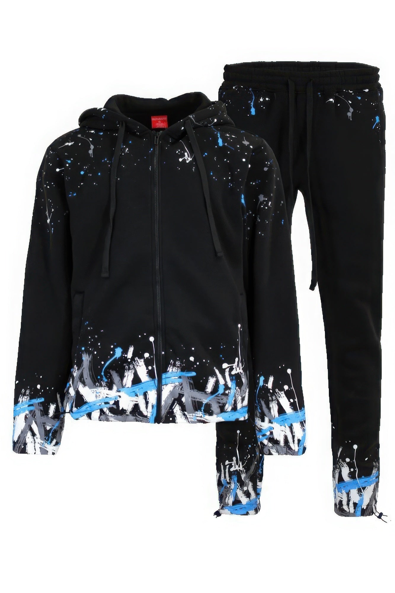 

Мужской флисовый комплект Paint Splatter FASHNZFAB, черный/голубой