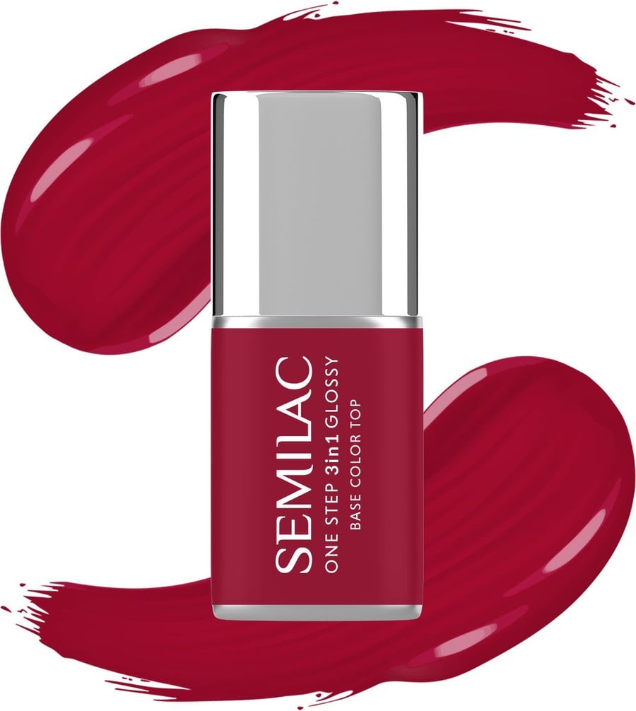 

SEMILAC One Step Glossy 3in1 Hybrid Nail Polish S575 Темно-красный 7 мл
