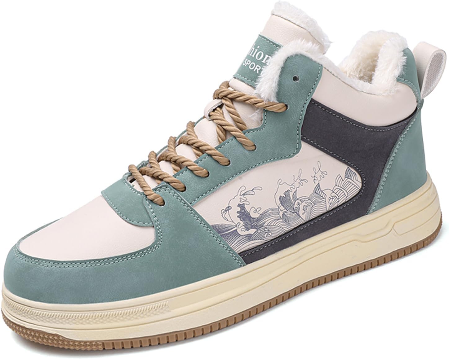 

Мужские модные кроссовки SPWAGYM, высокие скейт-обувь, стильные кроссовки для мужчин, повседневная обувь для ходьбы, светло-зеленый