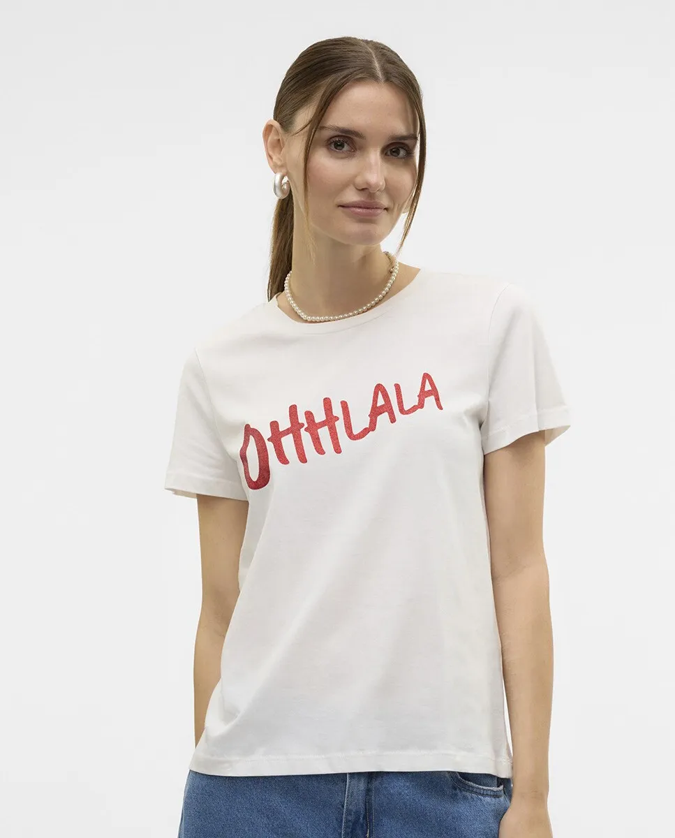 

Базовая женская футболка с принтом Vero Moda, белый