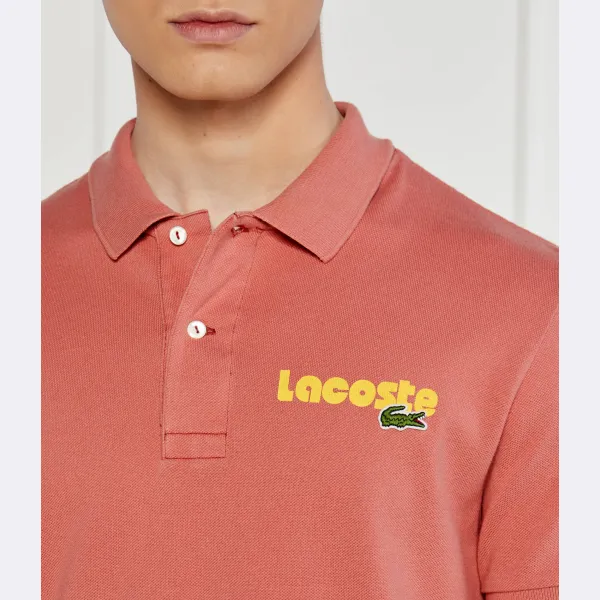 Рубашка поло стандартного кроя Lacoste, красный — фото 4