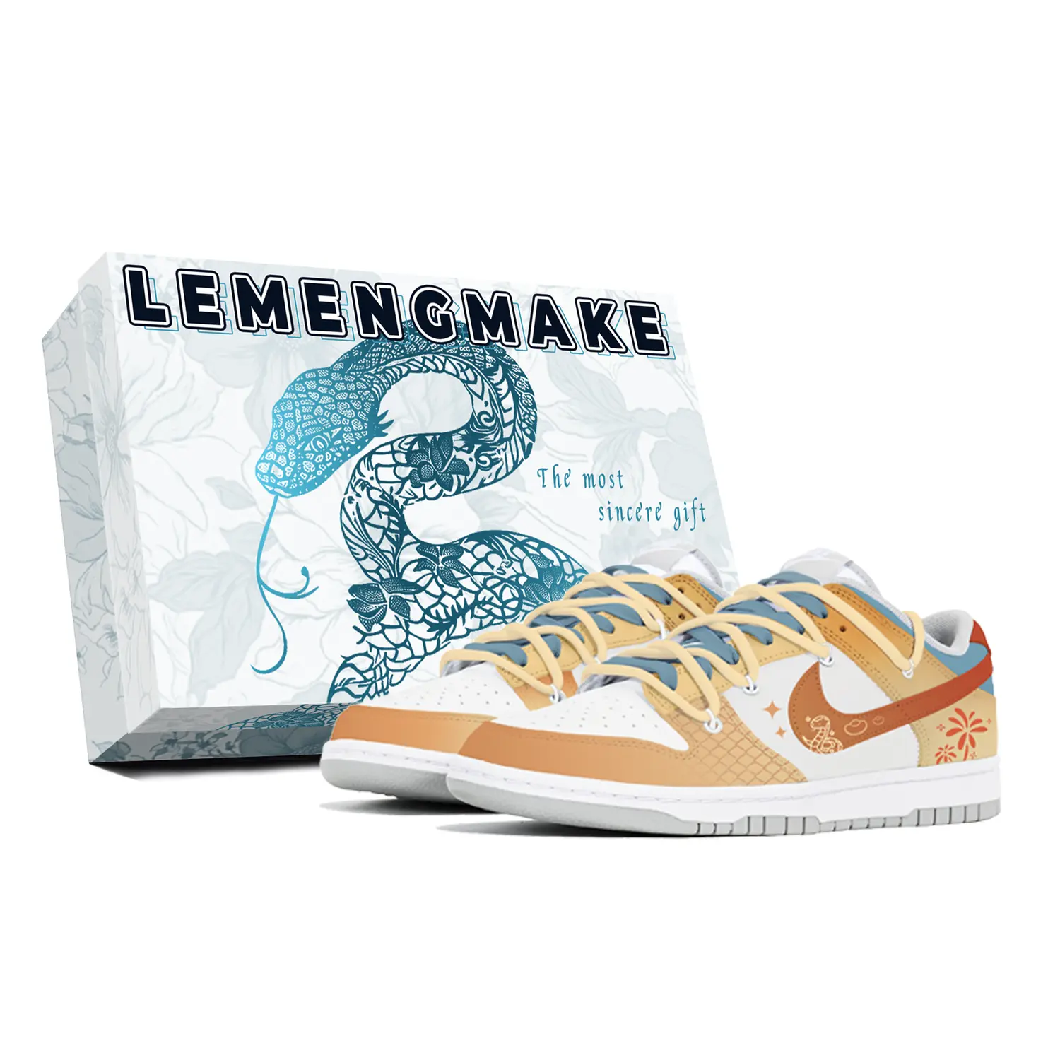

Nike Кроссовки для скейтбординга Dunk, износостойкие, низкие, мужские, белые, оранжевые