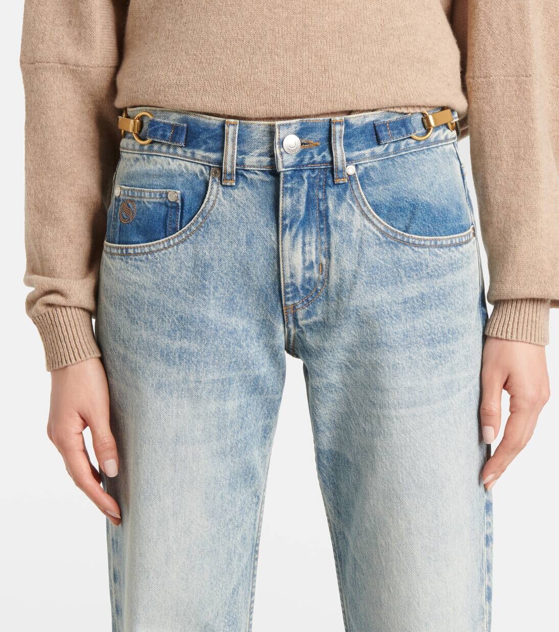 Расклешенные джинсы с низкой посадкой Stella Mccartney, цвет vintage blue denim — фото 4