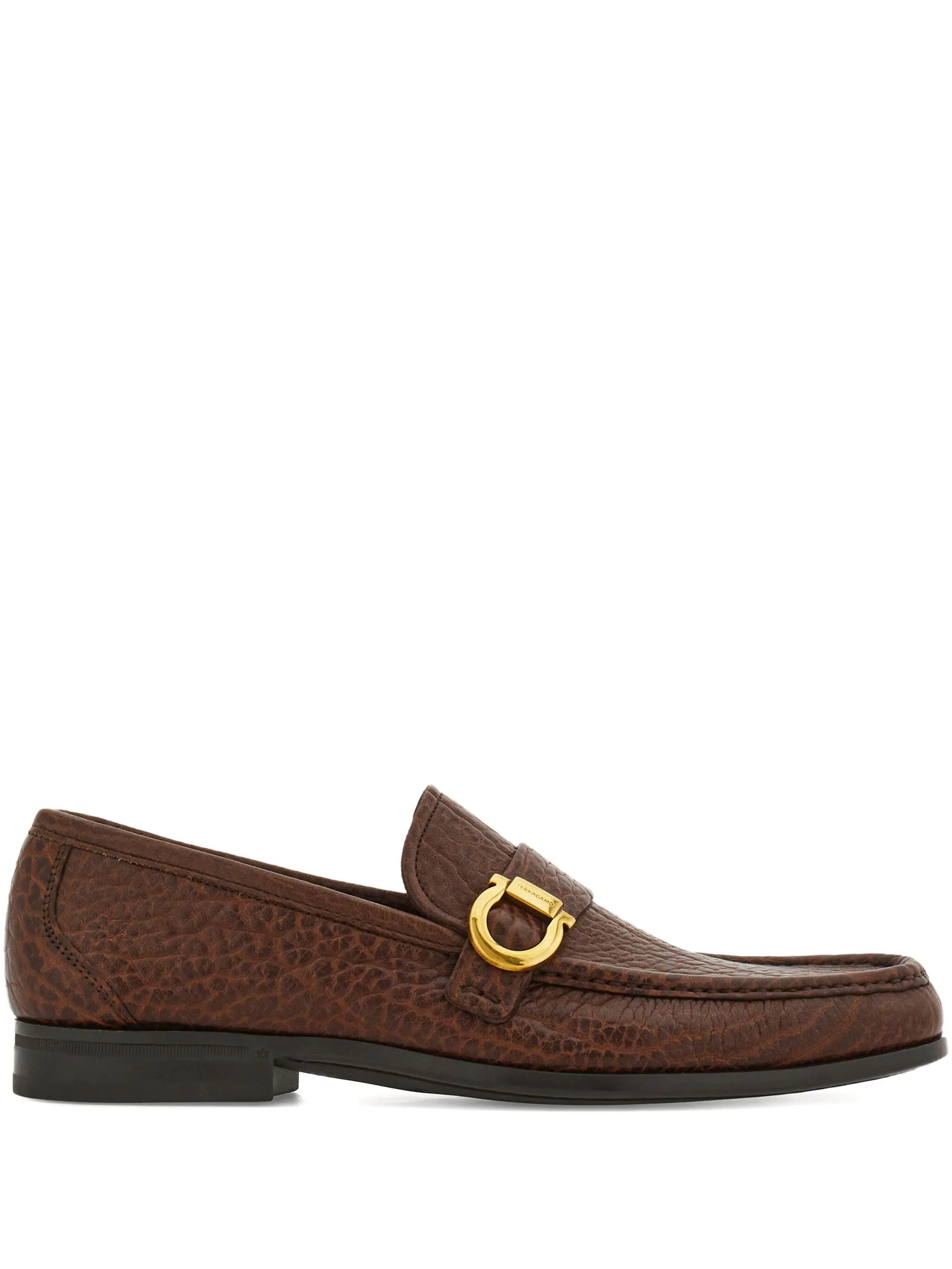 

Лоферы с декором Gancini Ferragamo, коричневый