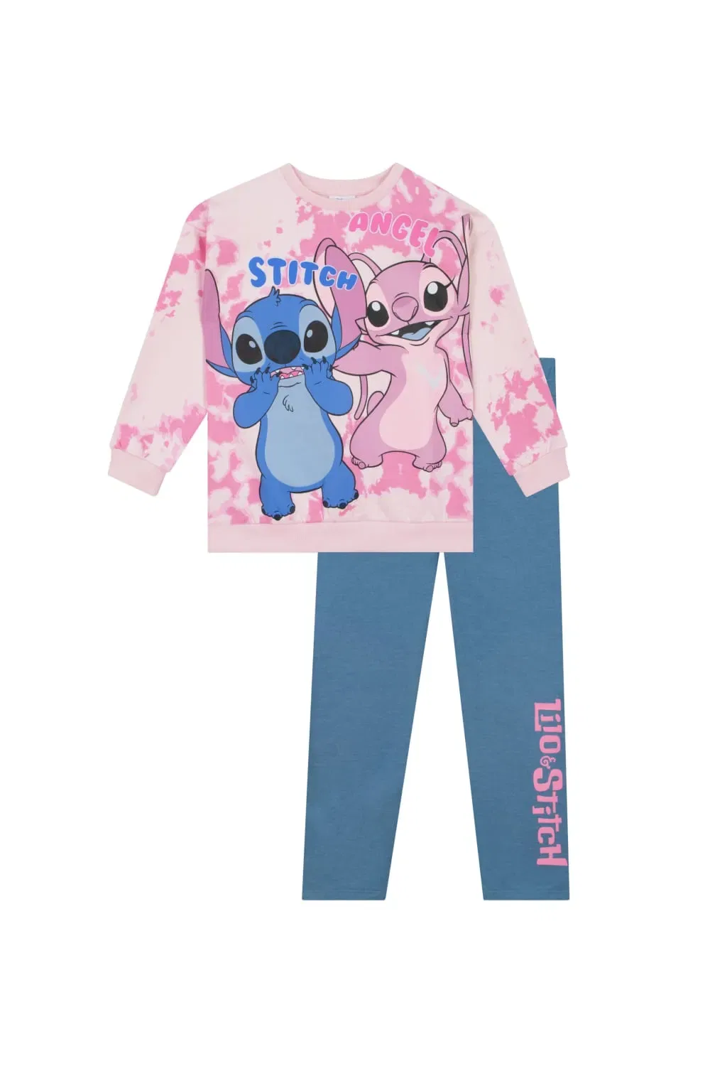 Детский комплект с принтом Stitch and Angel - Disney, розовый