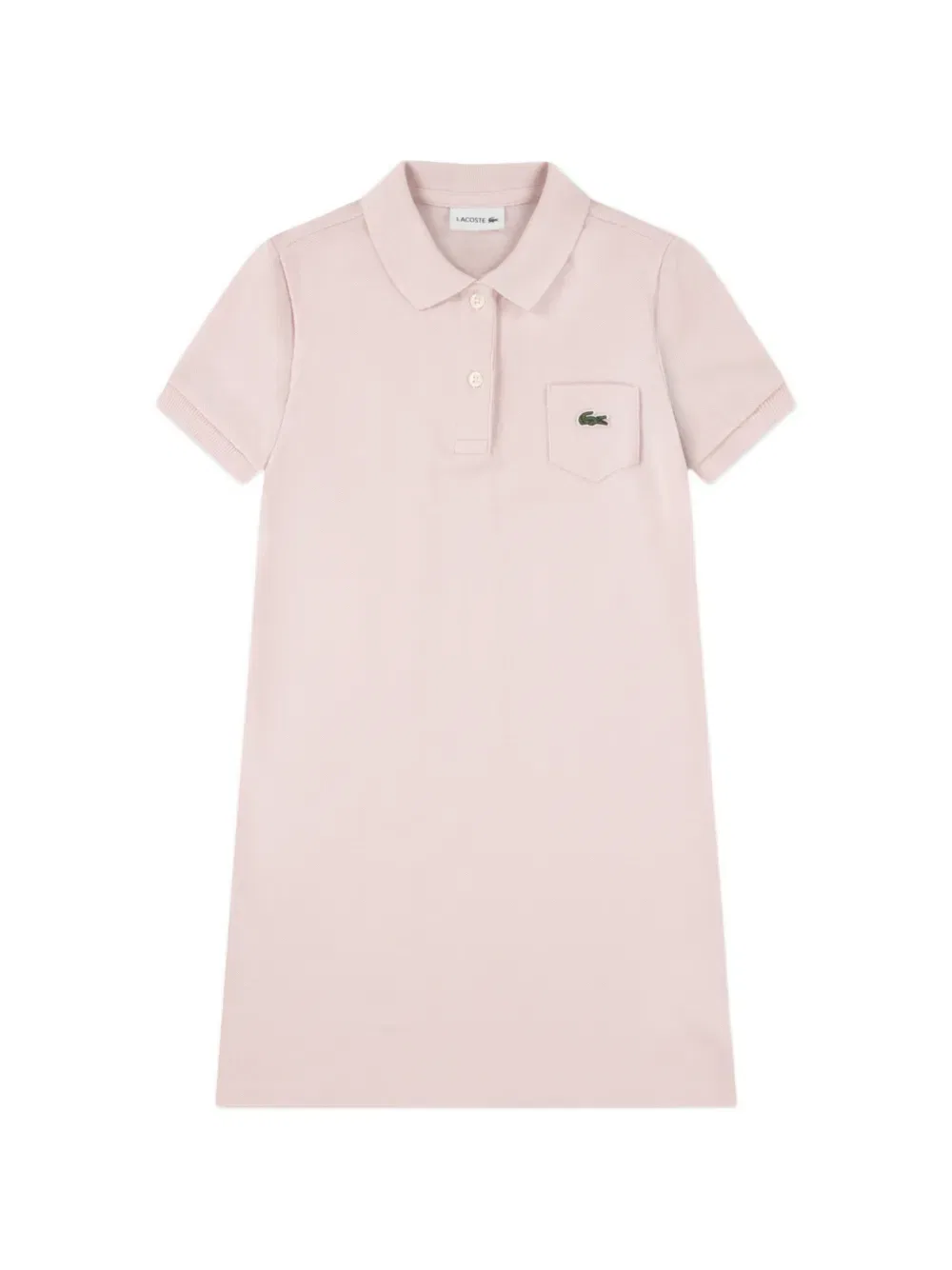 Платье с карманами и логотипом Lacoste Kids, розовый