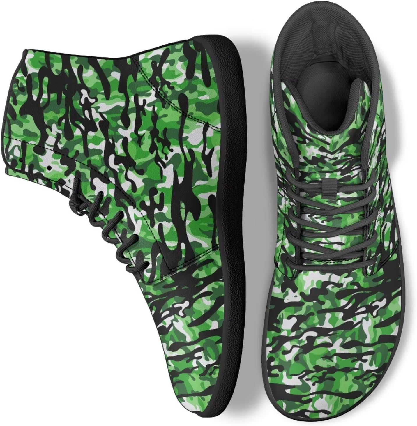 

Мужские и женские высокие кроссовки для ходьбы из ПУ-кожи, беговые спортивные кроссовки для улицы Ecaestolph, зеленый