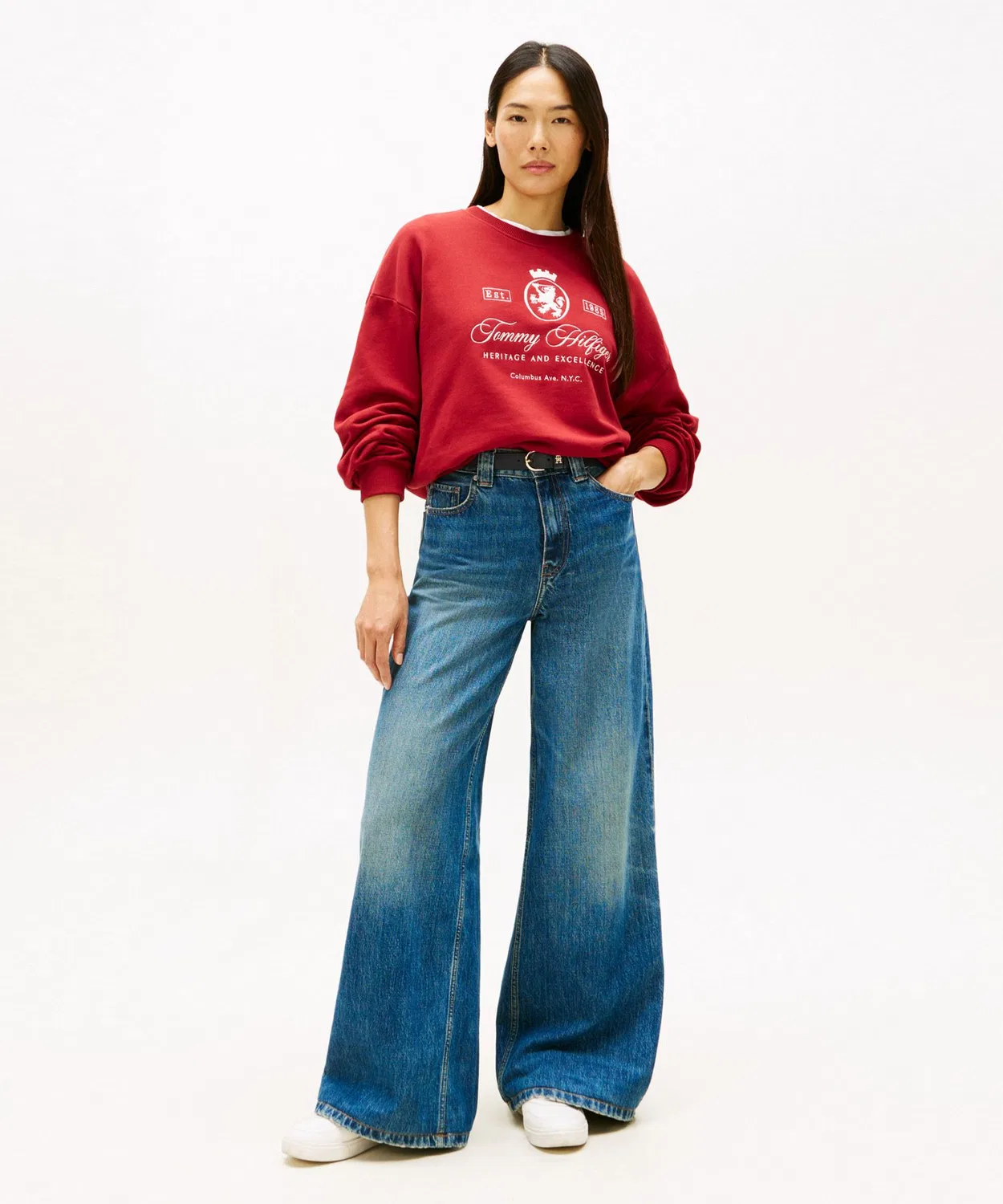 Толстовка с вышивкой Tommy Hilfiger, хлопок, тёмно-синий — фото 3
