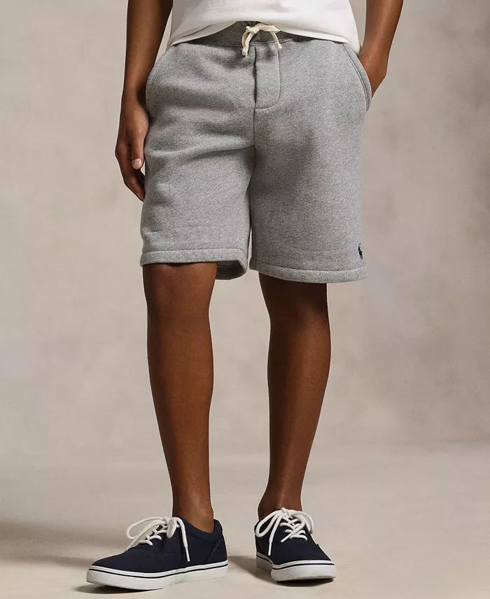 

Большие мальчики Хлопковые флисовые шорты на резинке Polo Ralph Lauren, серый