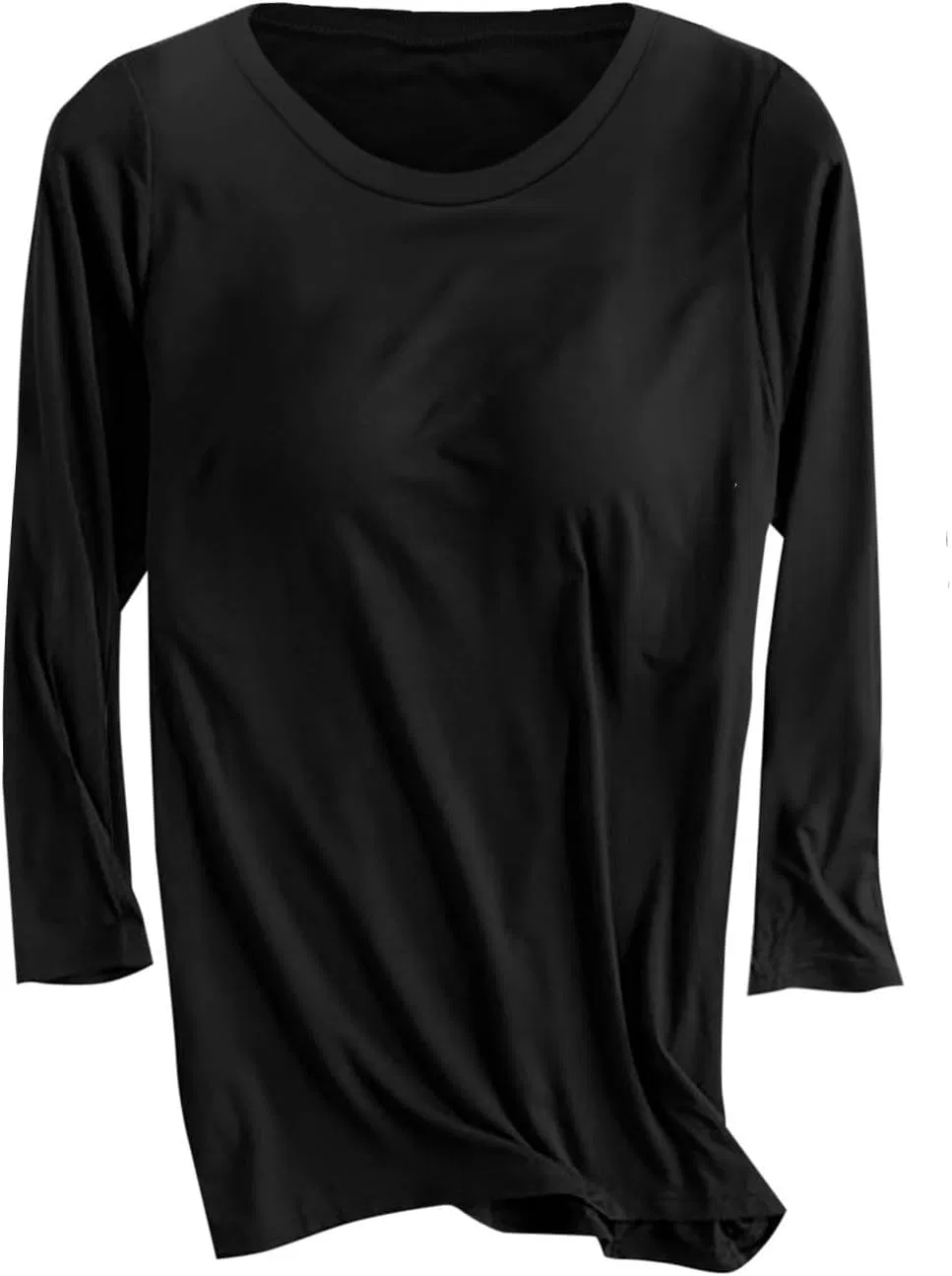 Футболка с коротким рукавом 3/4, встроенный бюстгальтер, Generic, Black