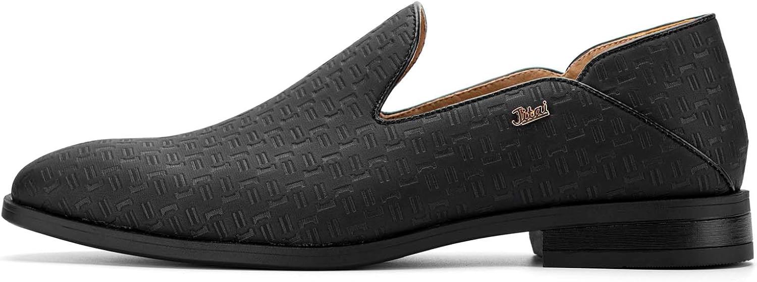 

Мужские туфли JITAI - повседневные лоферы из резины и кожи для мужчин - модная деловая обувь, черный