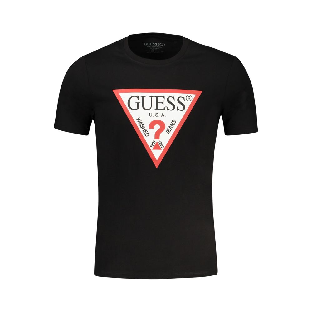 

Черная хлопковая футболка Guess Shoes
