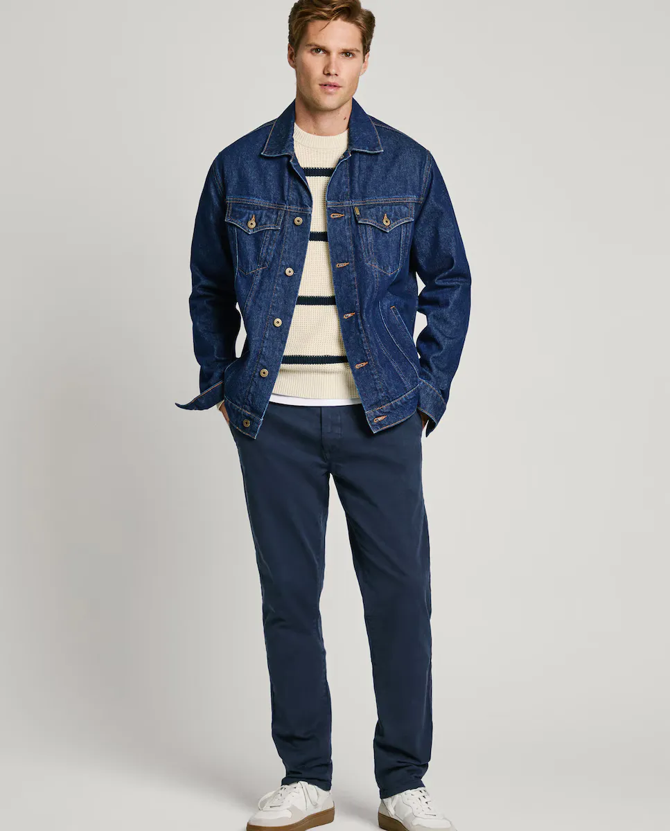 

Мужские чиносы узкого кроя из саржи Pepe Jeans, темно-синий