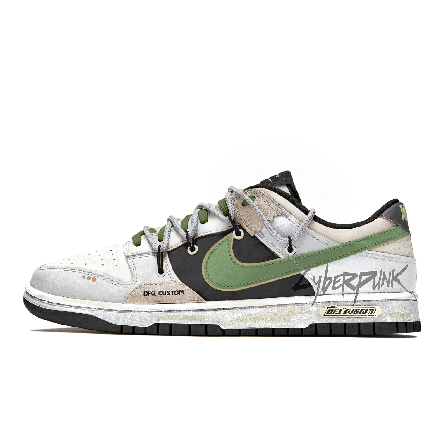 

Кроссовки для скейтбординга Dunk женские с низким верхом, зеленый/белый Nike