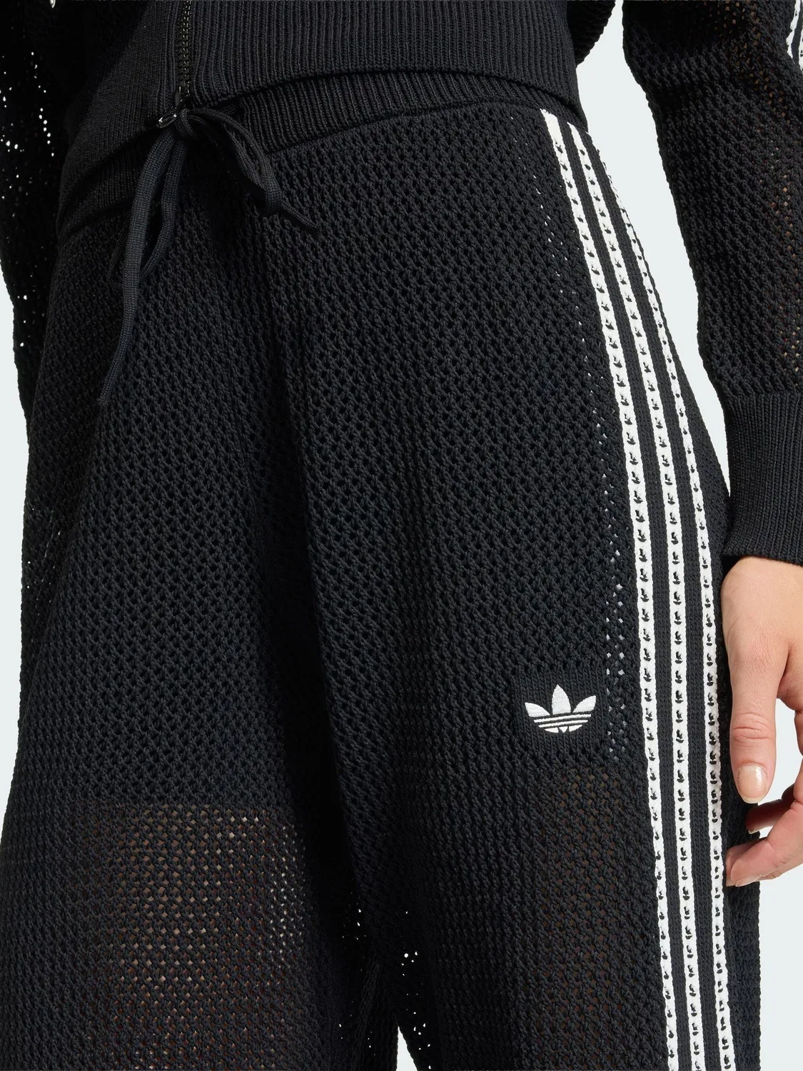 Тренировочные брюки Knitted Crochet Firebird, adidas Originals, черный — фото 4