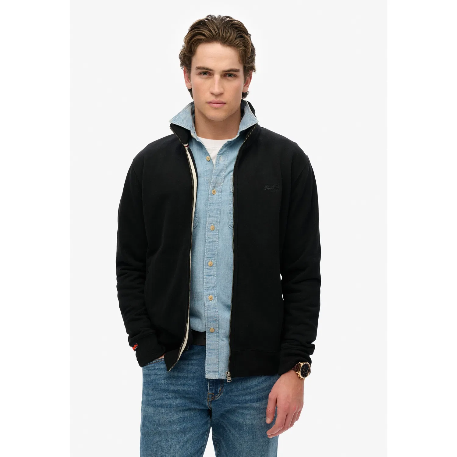 Мужской худи с капюшоном на молнии Superdry, Black