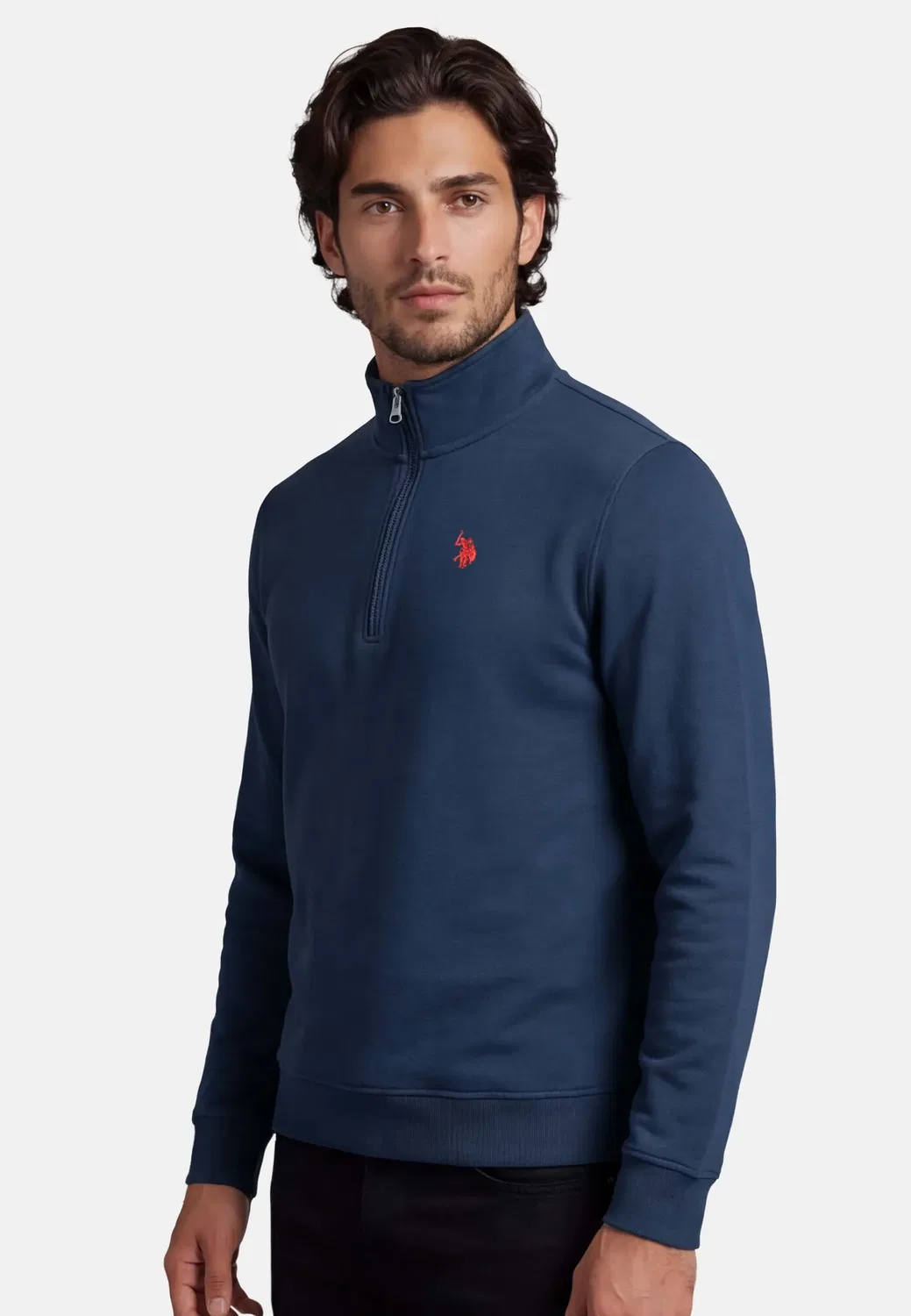 Мужской пуловер с полузастежкой P-021 U.S. Polo Assn., Navy