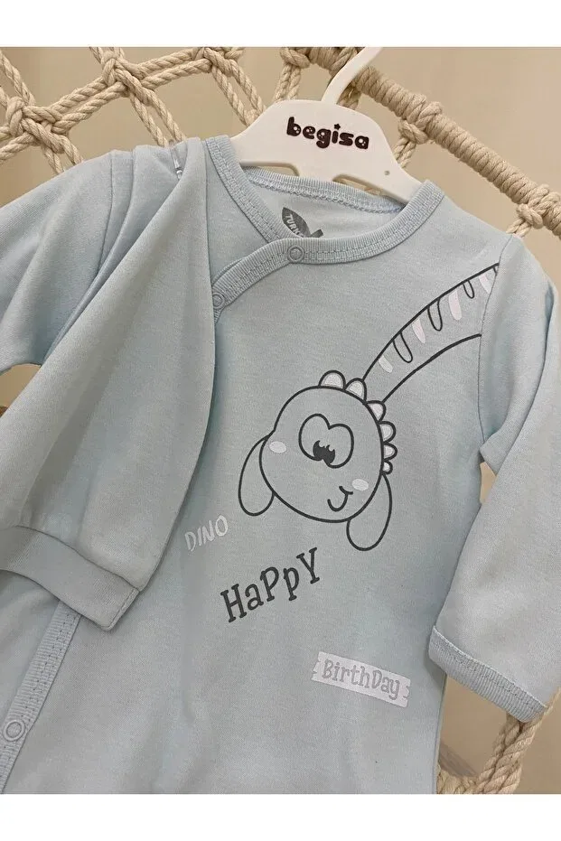 Детское боди-комбинезон для девочек с принтом Begisa, Light Blue — фото 3