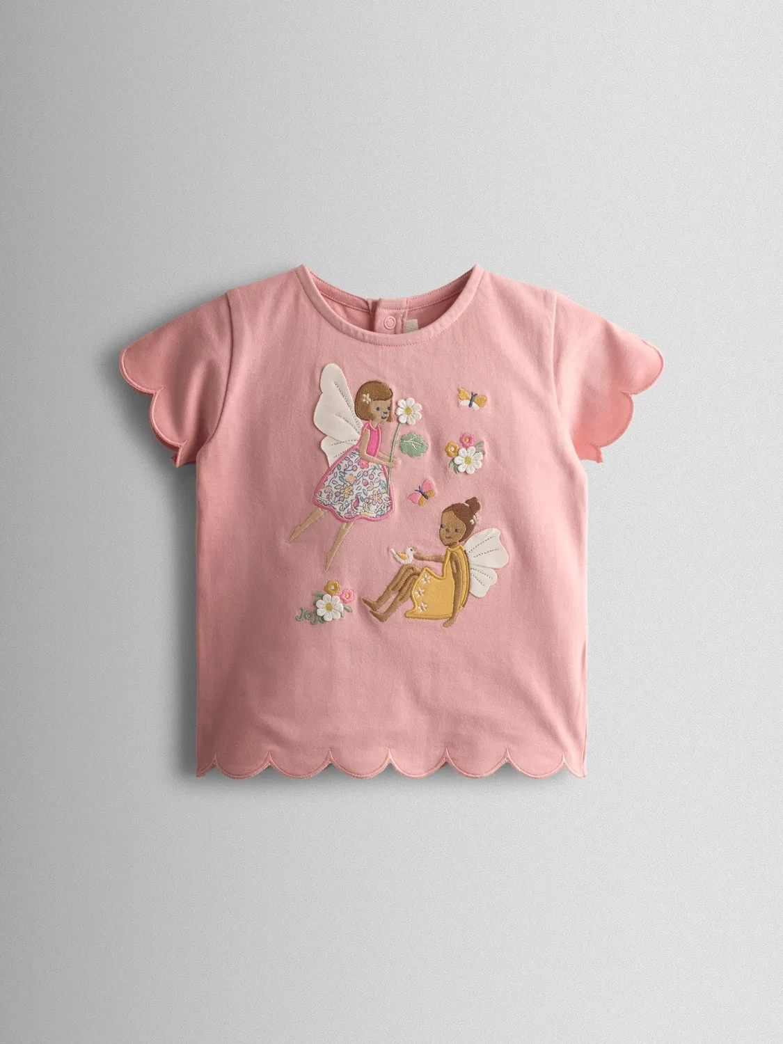 Футболка с аппликацией феи, JoJo Maman Bébé, розовая