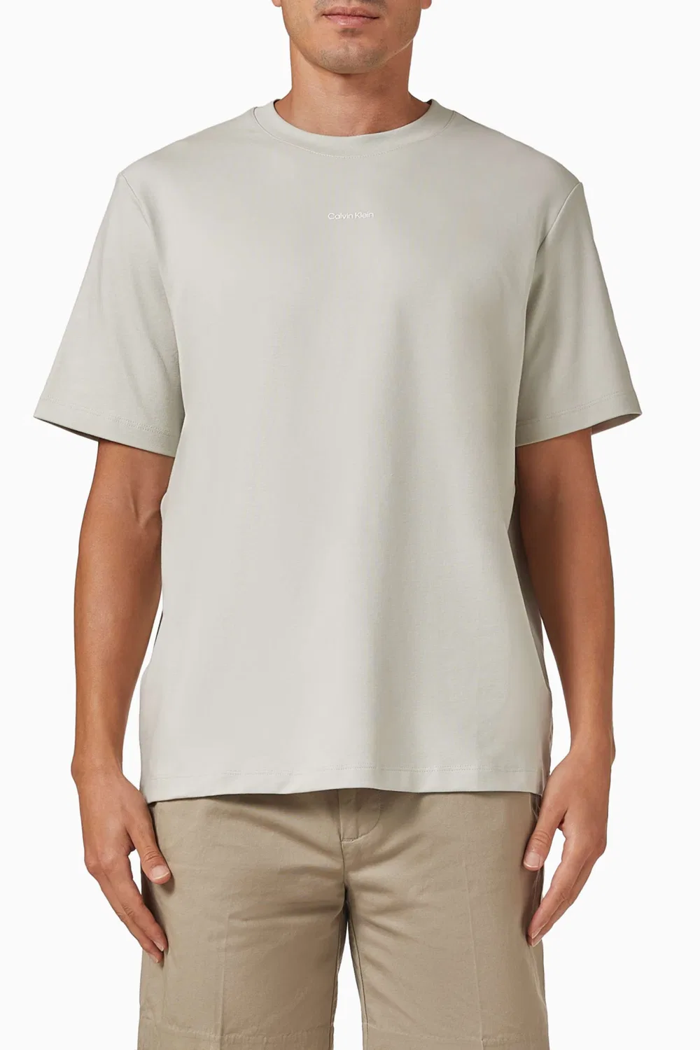 Футболка с коротким рукавом Logo T-shirt in Cotton-piqué Calvin Klein