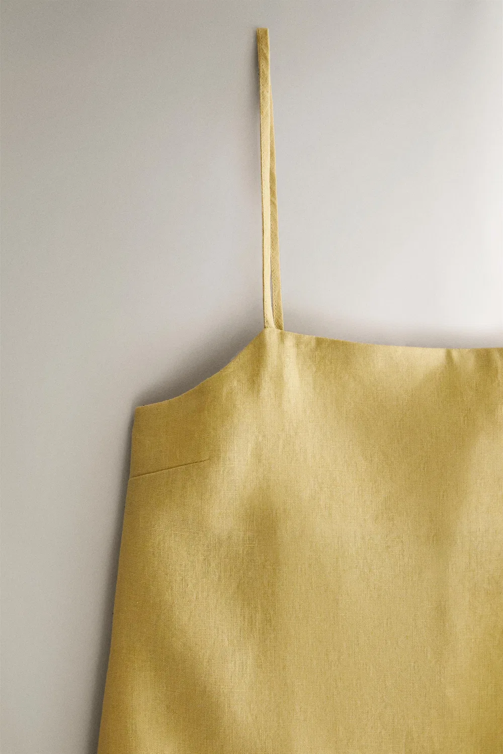 Льняной топ ZARA, Yellow — фото 3