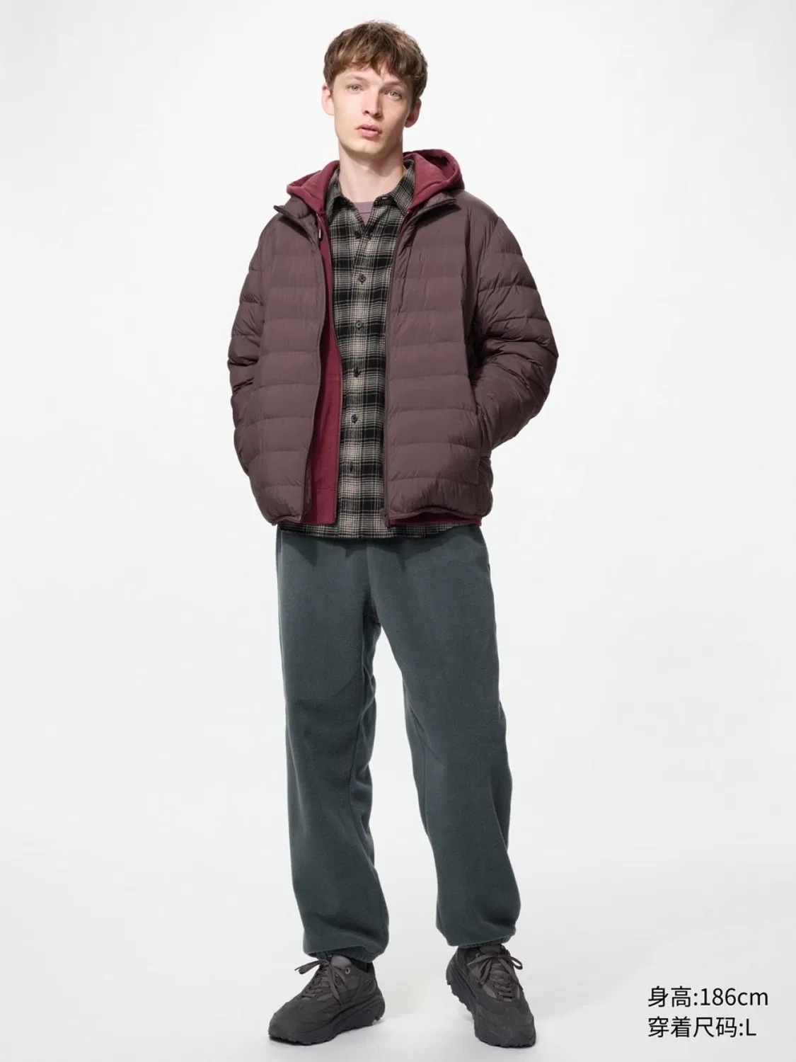 Брюки на флисовой подкладке с завязками Uniqlo, темно-серый