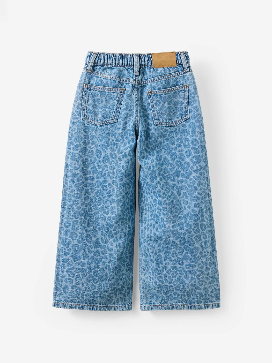 Джинсы широкие, принт леопардовый, Super Wide Leg Cotton On, синий — фото 2