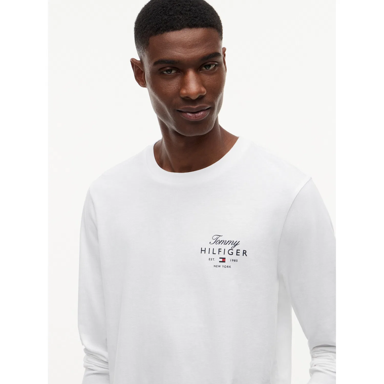 Мужская длинная футболка с принтом Tommy Hilfiger, White — фото 3