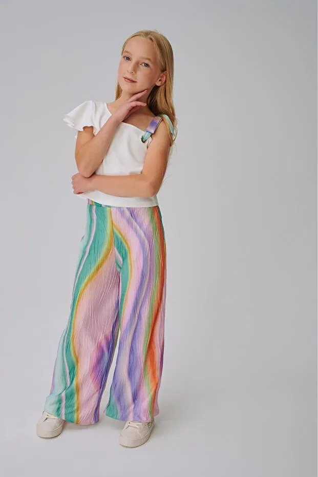 Детские брюки для девочек с широкой штаниной Lia Lea, Multicolor — фото 2