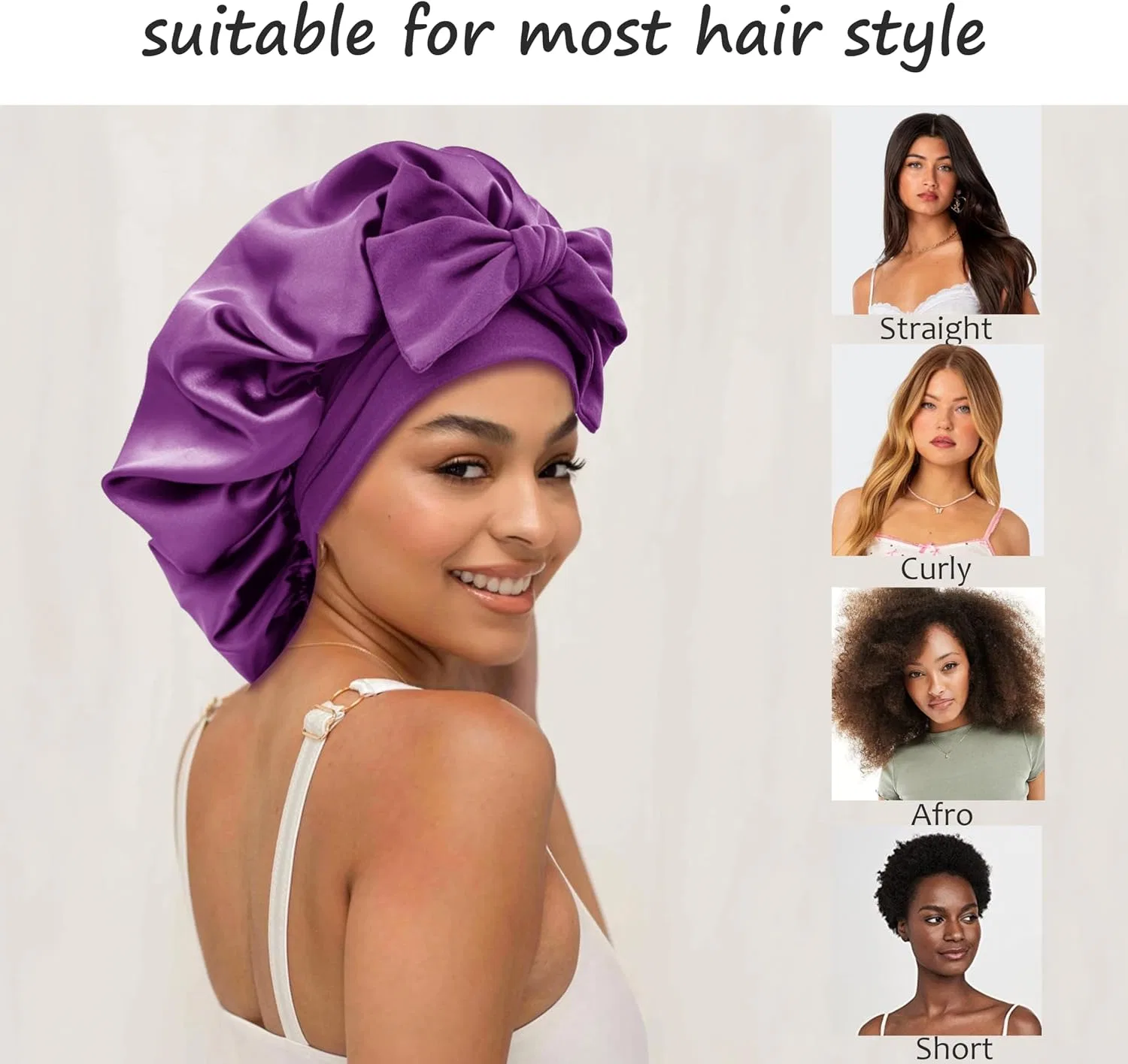 Шапочка для душа Satin Silk Bonnet, AUHKARUS, Purple — фото 3