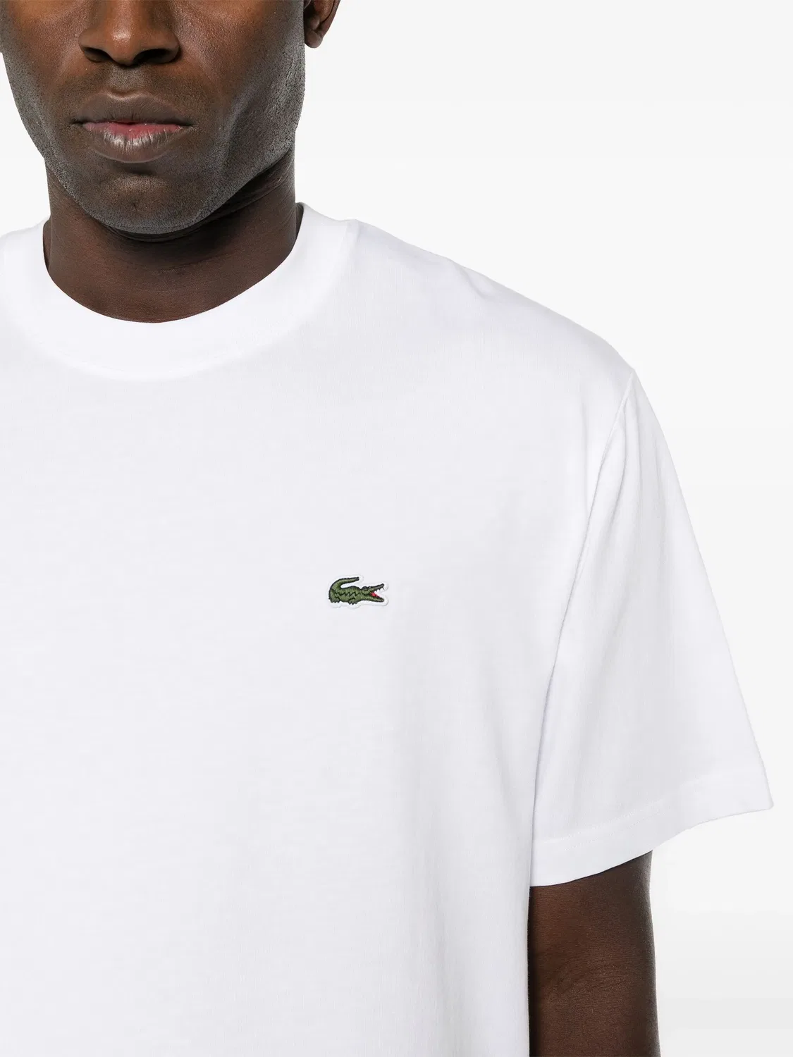 Футболка с логотипом из хлопка Lacoste, белый — фото 4