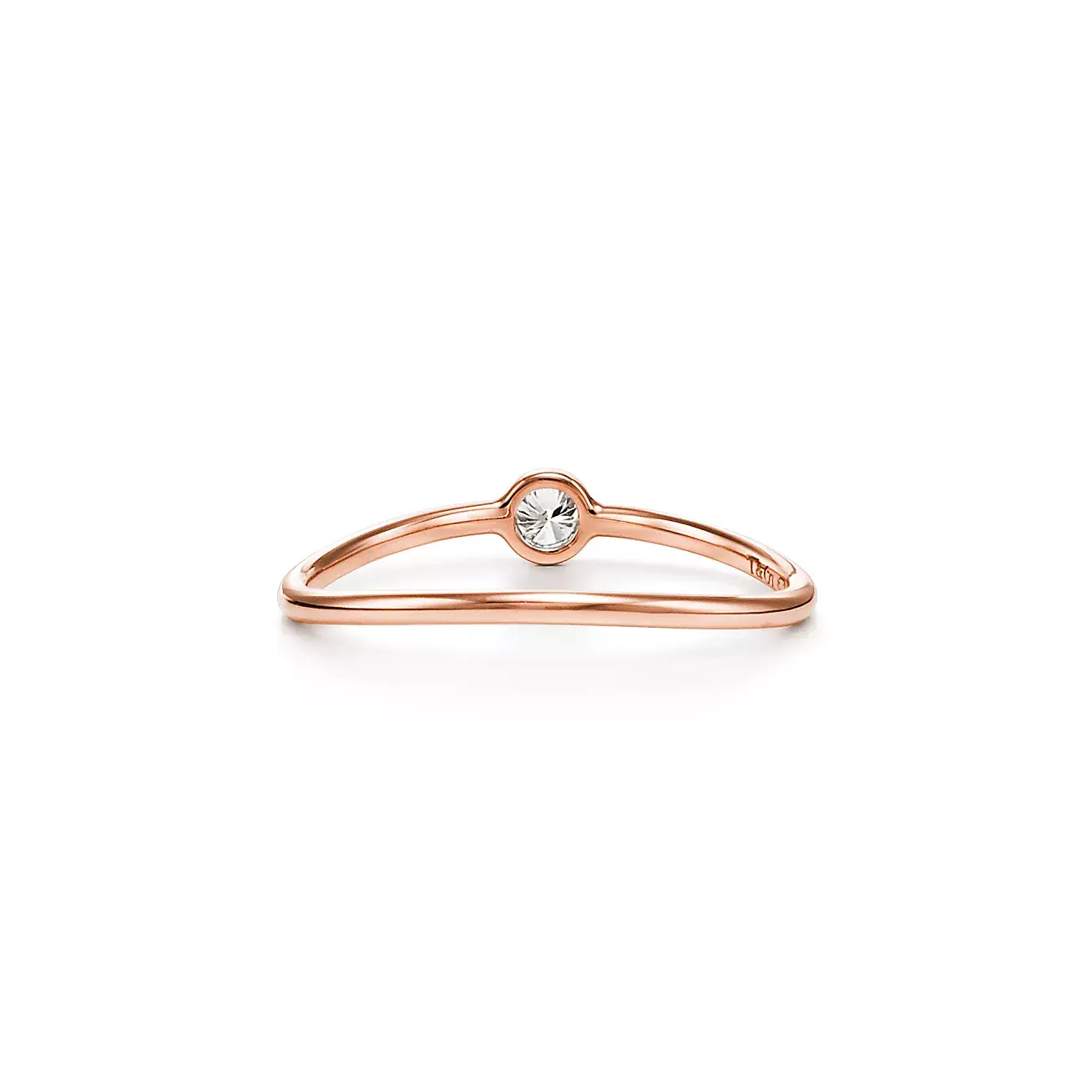 Кольцо Tiffany & Co. x Elsa Peretti Wave Single-Row, розовое золото/бриллиант — фото 3