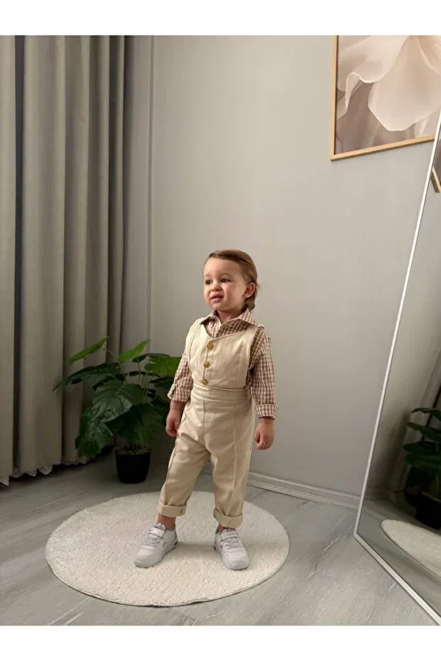 Детский комбинезон для мальчиков с длинным рукавом Favorimkids, Nude Color — фото 2