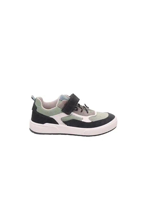Детские спортивные туфли для мальчиков на липучках Maverick Superfit, Gray Green Leather Suede