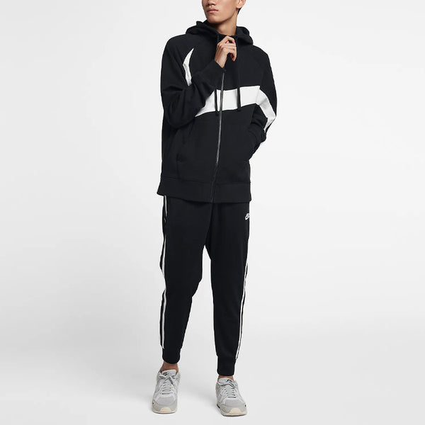 Толстовка men's coat hooded color block zipper closure sportswear Nike, черный — фото 3