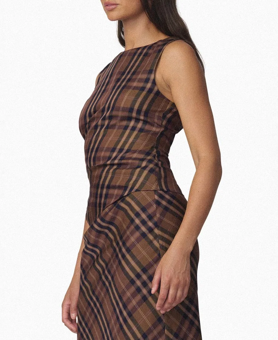 Топ без рукавов The Meg Plaid Joe's Jeans, Camel Plaid — фото 3