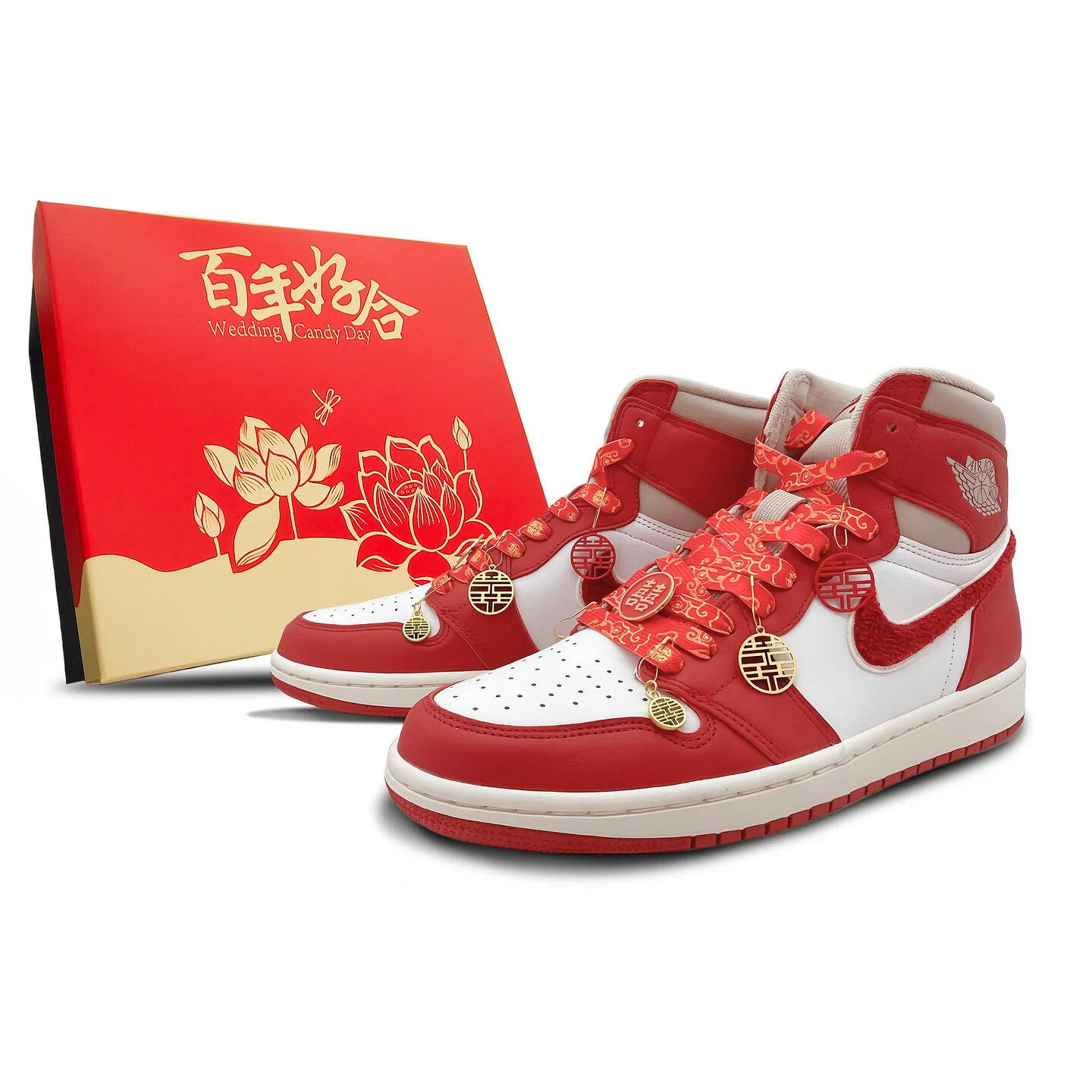 

Кроссовки Air Jordan 1 Vintage Basketball Shoes Women's High-Top Red/Gold, Красный, Кроссовки Air Jordan 1 Vintage Basketball Shoes Women's High-Top Red/Gold