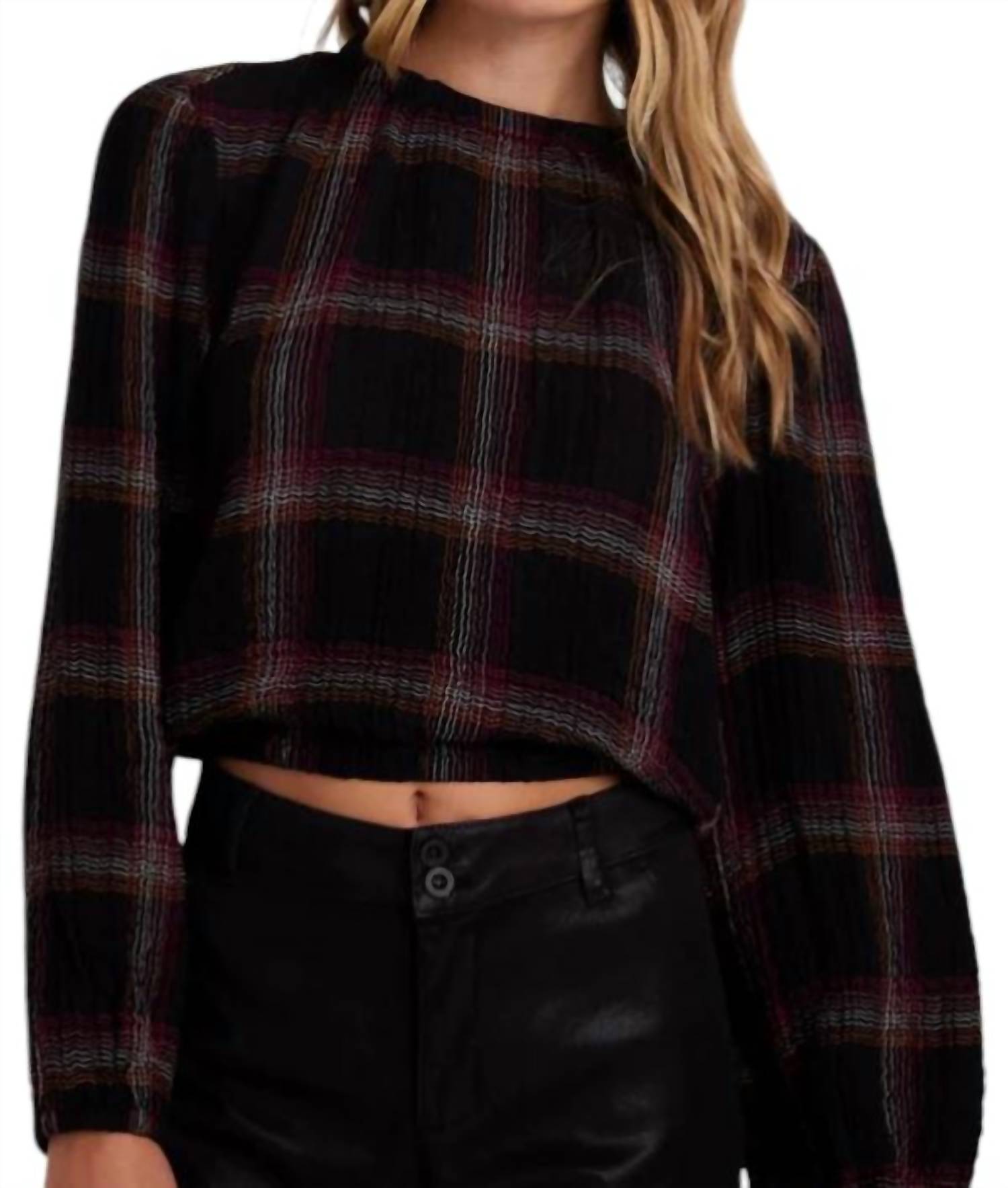 

Эластичный топ со сборками в клетку Autumn Sunset Bella Dahl, цвет autumn sunset plaid