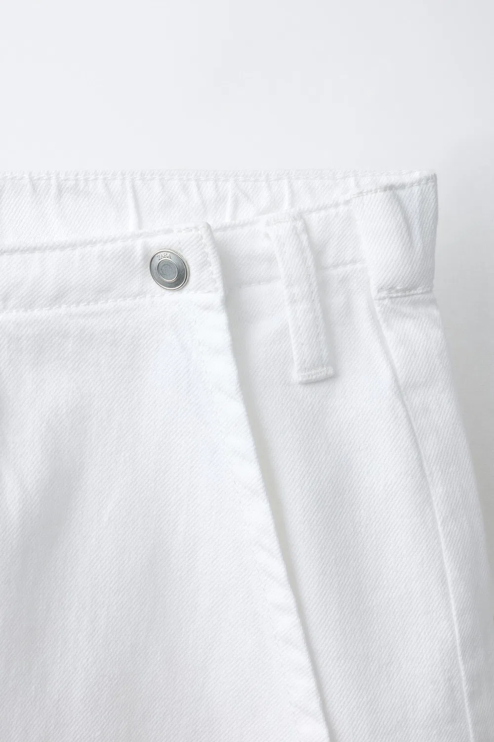 Джинсовая юбка-бермуда ZARA, White — фото 3