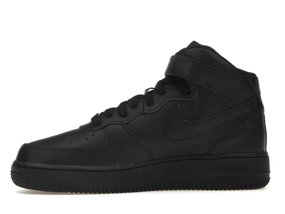 Детские кроссовки Lifestyle с высоким берцем Nike Air Force 1 Mid, Black/Black — фото 3