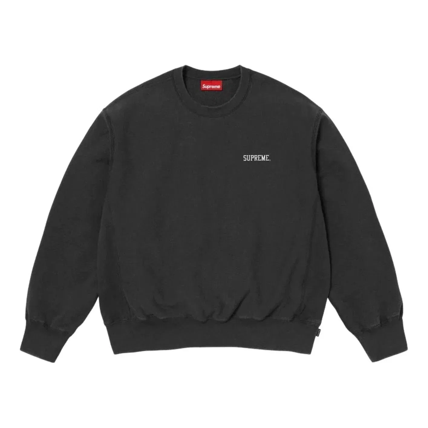 Мужская футболка с принтом Washed Crewneck Supreme, черный