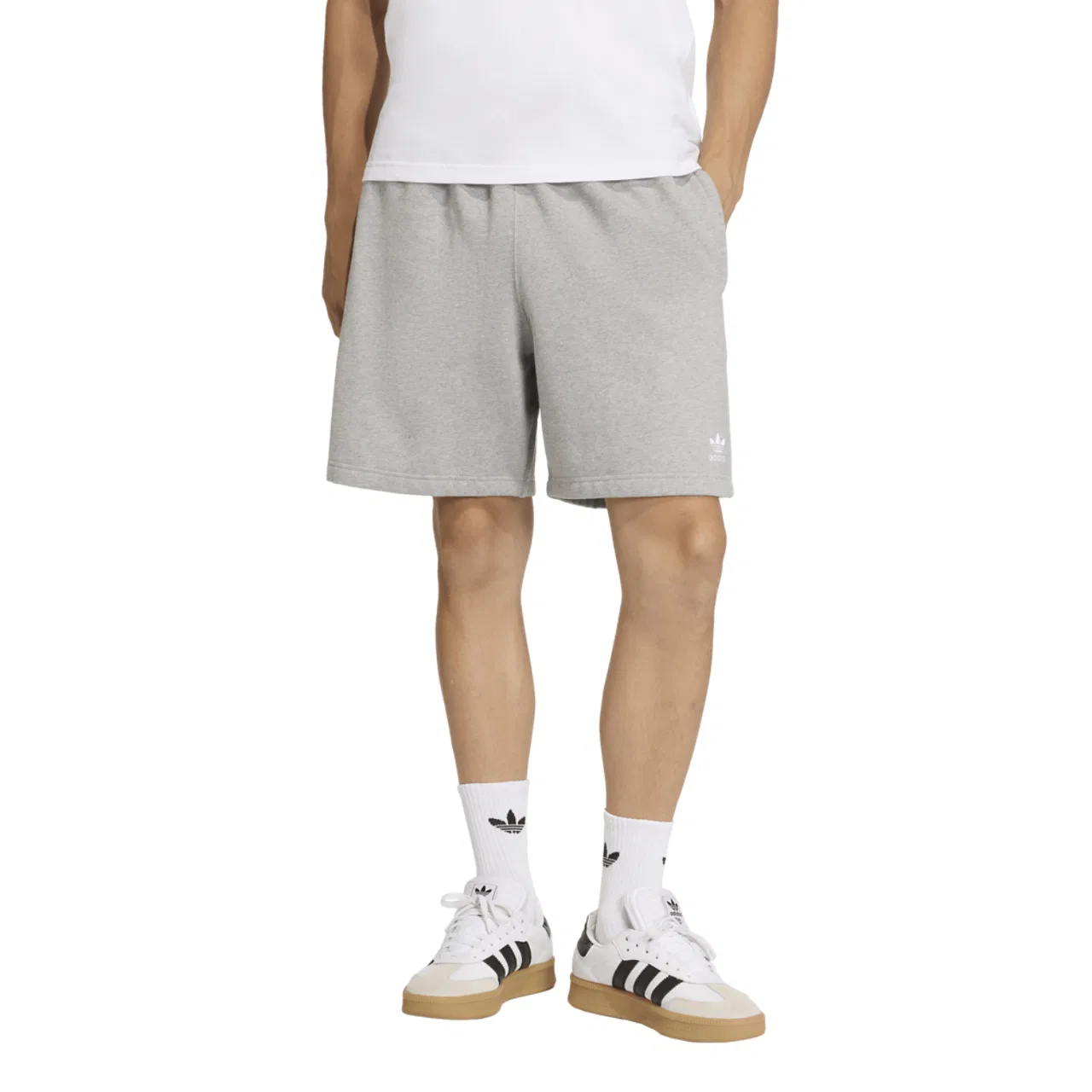 Мужские шорты Trefoil Essentials Fleece Adidas, цвет Medium Grey Heather