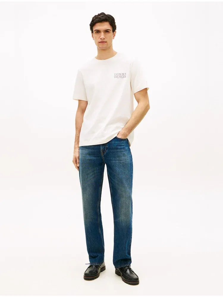 Футболка с принтом Heritage Text TOMMY HILFIGER, Ivory — фото 2