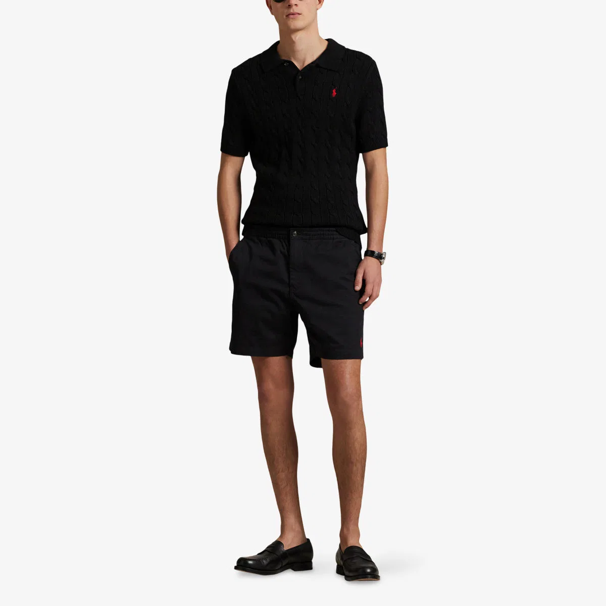 Шорты из эластичного хлопка с вышитым логотипом Polo Prepster Polo Ralph Lauren, черный — фото 2