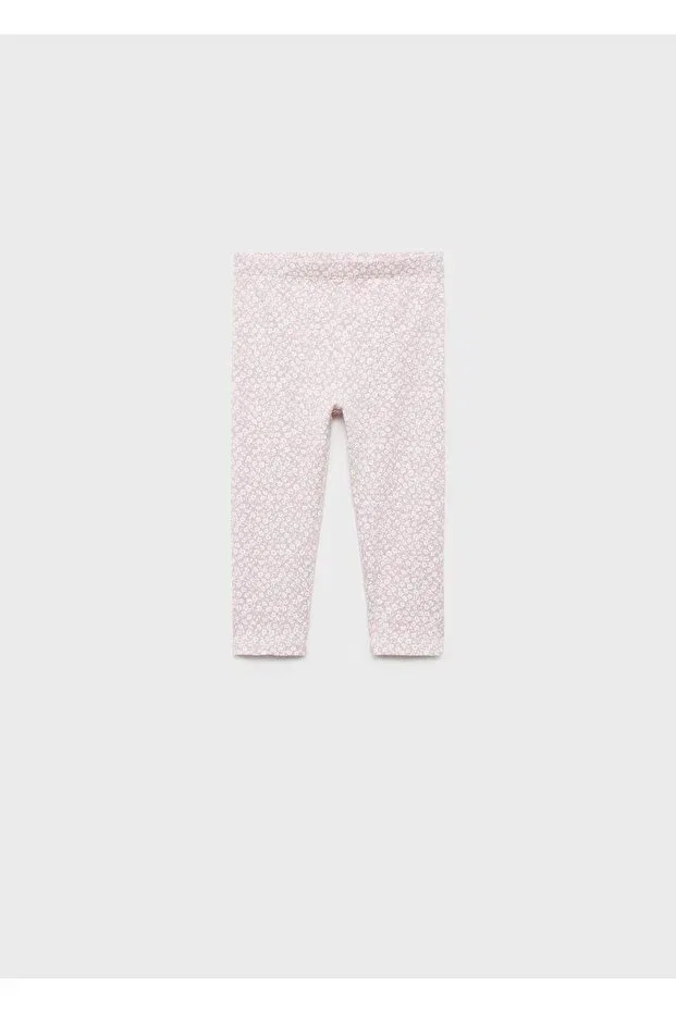 Детские леггинсы для девочек с цветочным принтом Mango Baby, Pink