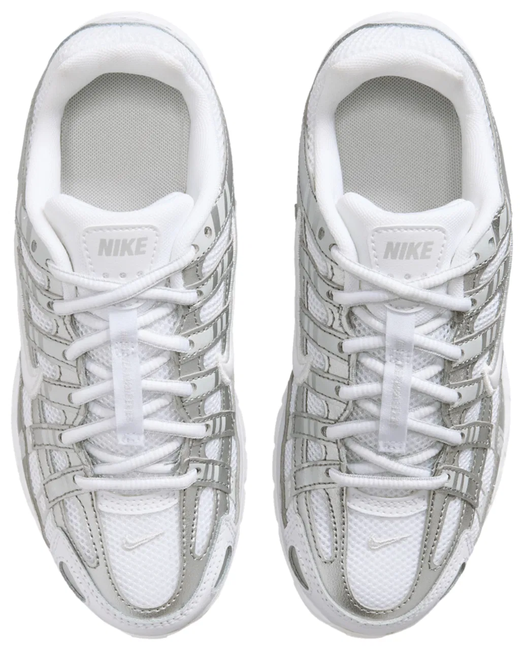 Детские кроссовки для девочек с принтом Nike P-6000 Nike, White/Silver — фото 4